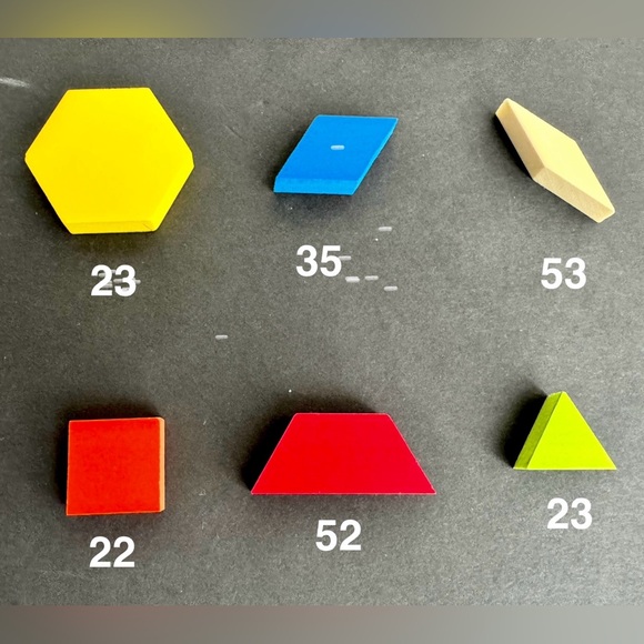 Vintage 208-pc Cuisenaire Wood Pattern Blocks Original Bucket Art Geometry Math - Picture 2 of 6
